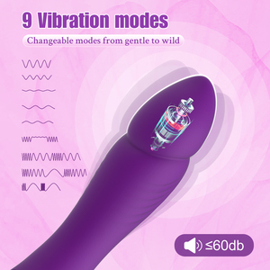 Dildo en silicone avec vibration, design gonflable pour femmes, masseur du point G, 9 modes de vibration, stimulation clitoridienne, jouets sexuels - Product Image 2