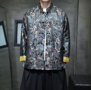 Traje Tang de Verano Estilo Chino Nuevo, Camisa de Jacquard de Seda Helada de Talla Grande, Ropa Tradicional China - Product Image 2