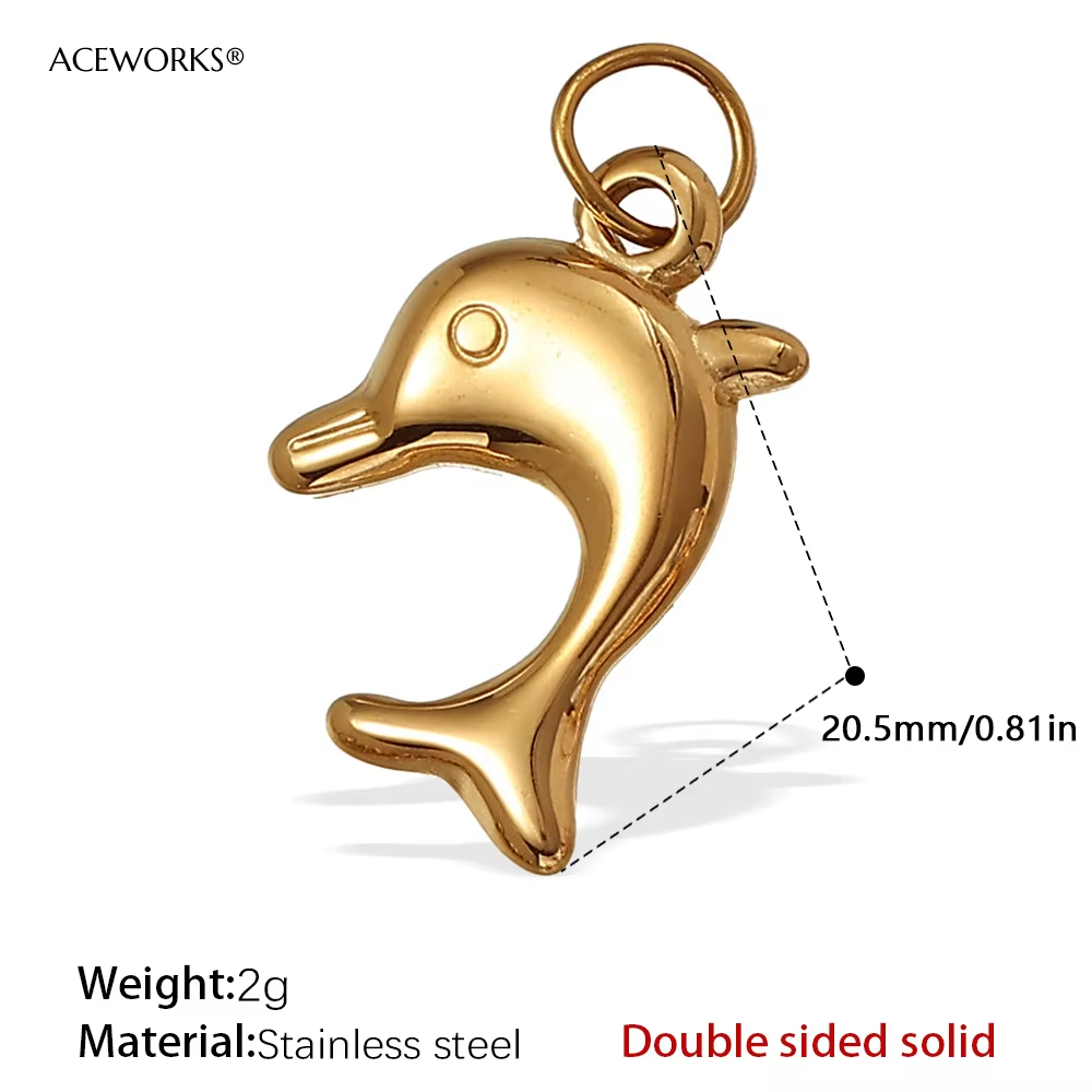 Pj461g double-sided dophine charm
