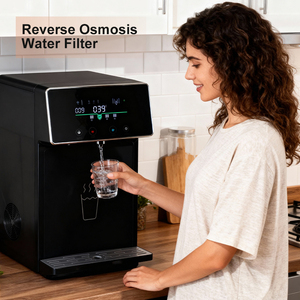 เครื่องกรองน้ำตั้งโต๊ะรุ่นล่าสุด ระบบ Reverse Osmosis พร้อมหน้าจอสัมผัส เชื่อมต่อแหล่งน้ำแบบท่อ - Product Image 1