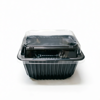 Boîte d'emballage personnalisée en plastique PET noir avec plateau inférieur et couvercle transparent pour pousses de légumineuses et herbe à chat – Promotion
