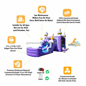 Château plein d'entrain gonflable commercial 31x13x15ft Bounce House Double Slide Combo Bounc Jump Hous avec ventilateur pour location de fête d'enfants - Product Image 3