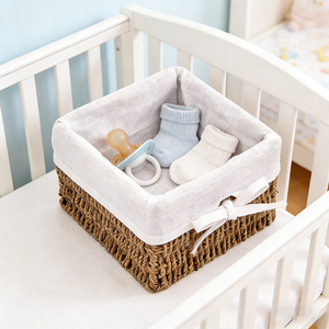 Decorative Seagrass Weave Storage <strong>Basket</strong> Seaweed Storage <strong>Basket</strong> Magazine Water Hyacinth <strong>Basket</strong> - Product Image 4