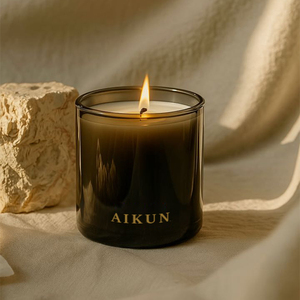 ผู้ผลิต AIKUN ขายส่งภาชนะแก้วฝ้าแบบใช้ซ้ำได้ รับผลิตเทียนหอม OEM สำหรับชุดของขวัญ ตกแต่งบ้าน - Product Image 2
