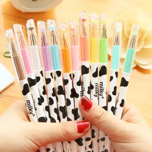 School Office Supplies Stationary Pens Set Erasable Pens Marker Cute Design Diamond 12 Color Milk Cow 0.38mm Gel Ink Pen