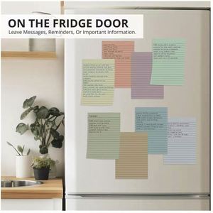 Vintage Style Multicolor Lined Sticky Notes (4x6 Inches) 45 Sheets Per Color Decorative Self-adhesive <b>Memo</b> <b>Pads</b> - Product Image 4