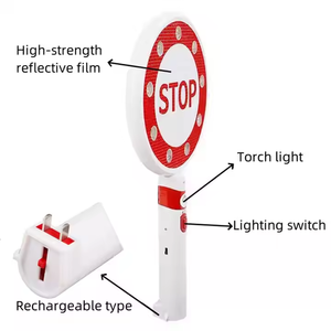 Bâton de signalisation LED portable, lumière rouge et verte, signal d'arrêt et de départ, lampe torche d'avertissement pour utilisation routière - Product Image 3