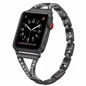 Cinturino per orologio in metallo per ragazze con diamanti Gypsophila di lusso per cinturini per orologi Apple Smart 38mm 40mm 42mm 44mm