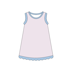 GSD4047 Vestido de Verano Personalizado para Bebé Niña, Rojo Sólido con Estampado de Conchas Blancas, Sin Mangas, Transpirable, Hasta la Rodilla, Venta al Por Mayor para Niños - Product Image 6