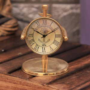 AK Brass Attractive <b>Metal</b> European Style Table <b>Clock</b> Gold Finished High Quality Vintage Table <b>Clock</b> For Table Decor / Home Desk - Product Image 1