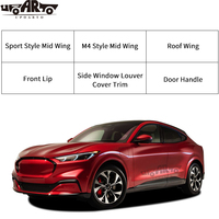 Accessoires extérieurs comprennent un spoiler arrière central, une aile latérale, une garniture de couvercle de fenêtre, une poignée de porte, une lèvre avant pour Ford Mustang Mach E 2021+
