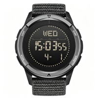 Reloj deportivo para exteriores, reloj Digital LCD de fibra de carbono, reloj electrónico resistente al agua de nailon, podómetro para senderismo y natación, reloj con metrónomo