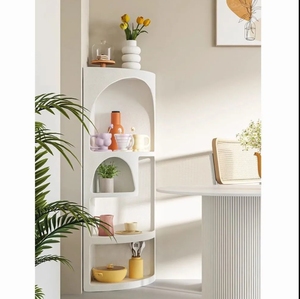 Mobile ad Angolo di Lusso Leggero, Scaffale Integrato, Armadietto da Parete ad Angolo, Mobile Triangolare Nordico, Mensola Angolare da Parete - Product Image 6