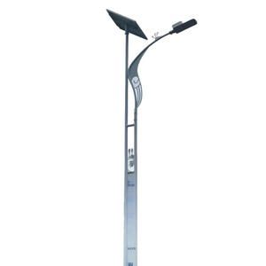 Mât d'éclairage public photovoltaïque en alliage d'aluminium galvanisé, haut mât intelligent gris hybride décoratif, fleur jaune LED IP65 - Product Image 1
