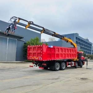 Camion benne hydraulique DONGFENG 8X4 avec grue à flèche articulée de 25, 20 ou 16 tonnes et benne basculante - Product Image 6