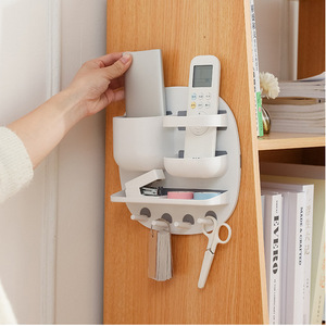 Étagère murale de rangement à 2 niveaux, blanche et rose, sans perçage, solution d'organisation pour salle de bain et cuisine - Product Image 4