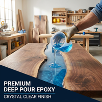 Résine époxy liquide transparente 2:1 pour coulage profond, forte, écologique, pour les chefs-d'œuvre artisanaux