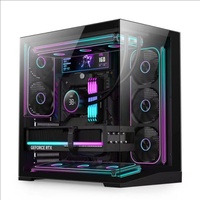 Casing Komputer PC Gamer Gaya Baru Grosir ATX Mid Tower Kaca Kabinet Komputer Gaming Desktop Cover Case Cases&Towers