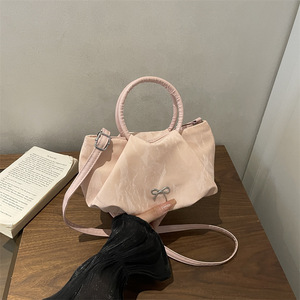 Bolso de mano con lazo de metal para mujer, bolso de moda con asa circular, bolso de hombro con correa extraíble para mujer - Product Image 6
