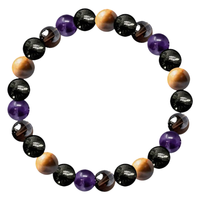 Bracelet de mode en œil de tigre, améthyste, turquoise africaine, obsidienne, vente en gros, fournitures Temu Xiyin, bijoux en cristal