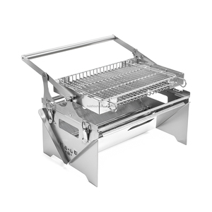 Nueva Parrilla Plegable Moderna Personalizada de Acero Inoxidable, Barbacoa Portátil para el Hogar, Campamento, Fiestas, Picnic, Asado de <span class=keywords><strong>Pollo</strong></span> y Filetes - Product Image 1