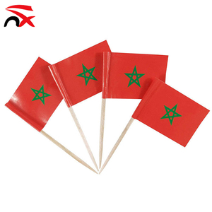 Nuoxin venta al por mayor logotipo personalizado promocional 3,5x2,5 cm <span class=keywords><strong>Marruecos</strong></span> palillo bandera para decoración cóctel hamburguesa pastel - Product Image 1