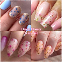 MEET ACROSS Gel UV à paillettes et sequins, pour nail art DIY, décoration d'ongles, fleurs, gel polonais, fleurs séchées naturelles, gel pour ongles
