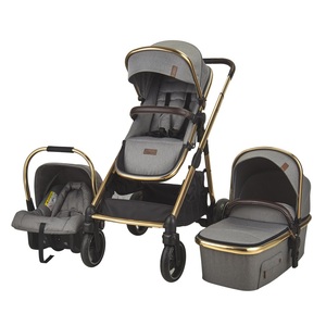 Passeggino 3 in 1 di Design per Neonati con Seduta Alta, Carrozzina per Neonati con Passeggino Doppio per Bambini - Product Image 5