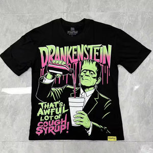 Camisetas de Alta Calidad con Estampado de JARABE PARA LA TOS, 100% Algodón, Ropa Masculina, Camisetas Y2K Streetwear para Hombre - Product Image 2