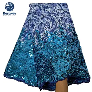 Bestway son fransız Sequins dantel nakış kumaş