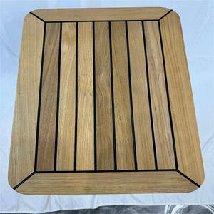Plateau de table pliable rectangulaire en teck avec motif étoile 680/340x500mm pour yachts, camping-cars et navires Pièce et accessoire - Product Image 3