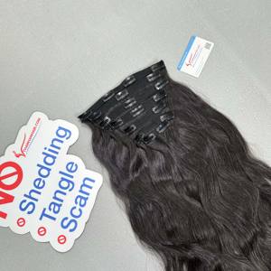 Meilleur produit Clip ins Extensions de cheveux 100% cheveux bruts couleur naturelle pas d'enchevêtrement pas de perte prix de gros - Product Image 6