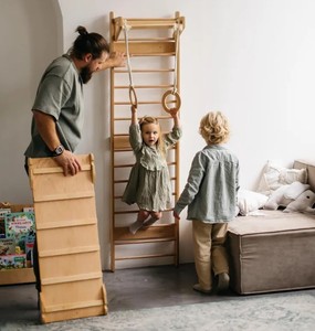 Escalera sueca de madera clásica, juguete de equilibrio, Tobogán escalador para interiores, guardería, niños, gimnasio, muebles Montessori, pared de escalada elegante - Product Image 3