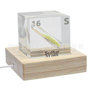 Modèle de cube d'élément soufre avec présentoir en acrylique pour l'enseignement de la chimie, usage scolaire - Product Image 3