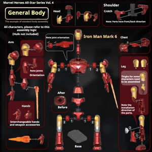 Autentici <span class=keywords><strong>Eroi</strong></span> <span class=keywords><strong>Marvel</strong></span> 04 Blokees Ironman Thor Versione Cinese, Set di Costruzioni, Giocattolo Misterioso in Scatola Cieca, Regalo - Product Image 3