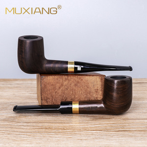 Muxiang Wooden Smoking Pipe Bent Type Tobacco Pipe For Personal Gift - Product Image 1