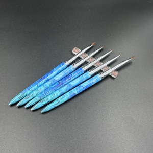 Ensemble de pinceaux pour nail art en poils synthétiques 5/9/11/15/25 mm, pinceaux extra fins pour peinture à l'huile, pinceaux pour gel - Product Image 1