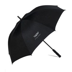 Paraguas de golf automático personalizado, sombrilla negra a prueba de agua con logo impreso - Product Image 4