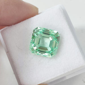 Piedra Preciosa de Zafiro Verde Cultivada en Laboratorio, Corte Asscher, Piedras Preciosas Sintéticas para Joyería - Product Image 2