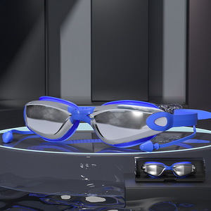 Lunettes de natation panoramiques à protection UV pour adultes, lanières en silicone, lunettes de natation - Product Image 4