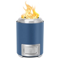 Brasero de table en acier inoxydable avec combustible en granulés de bois et pioche pour usage extérieur