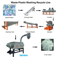Ligne de lavage et séchage automatique Weiyuan haute capacité pour recyclage de plastique PP/PE/ABS/PS, 3000 kg/h, moteur multifonctionnel 11 kW