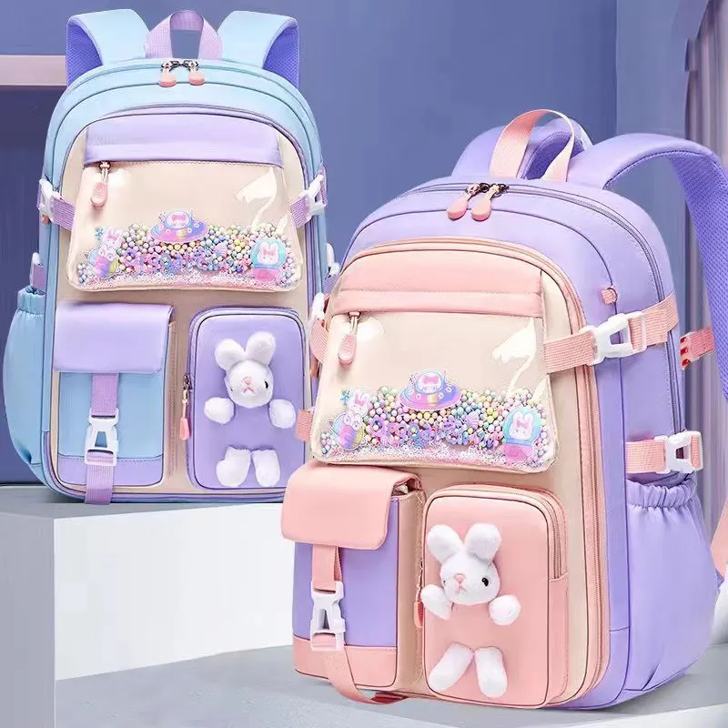 Borsa da scuola blu rosa viola per bambini di 12 anni di grande capacità per bambini zaino per bambini zaino per libri per bambini