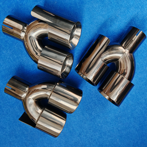 Embout d'échappement en titane noir de 3,5 pouces en forme de Y, poisson <span class=keywords><strong>volant</strong></span> avec design de protection, embout de silencieux double en acier inoxydable - Product Image 3