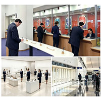 Fenêtre d'observation anti-émeute en verre blindé épaissi haute définition, adaptée aux kiosques de sécurité et aux comptoirs bancaires.