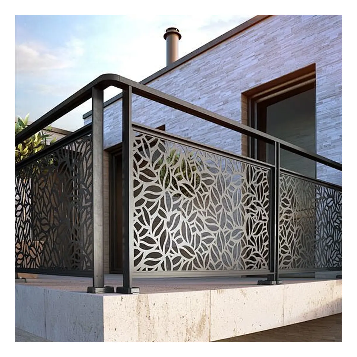 Paneles DE PANTALLA DE PRIVACIDAD DE METAL cortados con láser para puertas, paneles de valla de Arquitectura de IDEA de jardín, enrejado de esgrima exterior