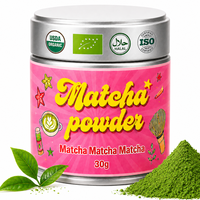 Poudre de Matcha biologique de qualité cérémonielle A-7A, marque privée OEM UE et NOP, thé vert Matcha premium en boîte de 30g ou 50g