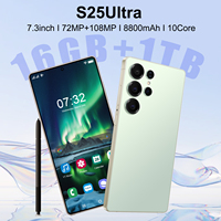 Téléphone mobile 5G S25 Ultra certifié CE, écran AMOLED 7,3 pouces 120 Hz, 108 MP, 8000 mAh, 16 Go, 1 To, charge rapide, version mondiale, directement de l'usine