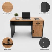 Escritorio de Oficina Modular Ecológico Moderno de Madera con Dos Colores y Almacenamiento con Cerradura, Venta al Por Mayor de Fábrica