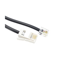 Kabel Telepon Datar Tembaga Dalam Ruangan RJ11 6P4C 1m 2m 5m dengan Konektor UK-US